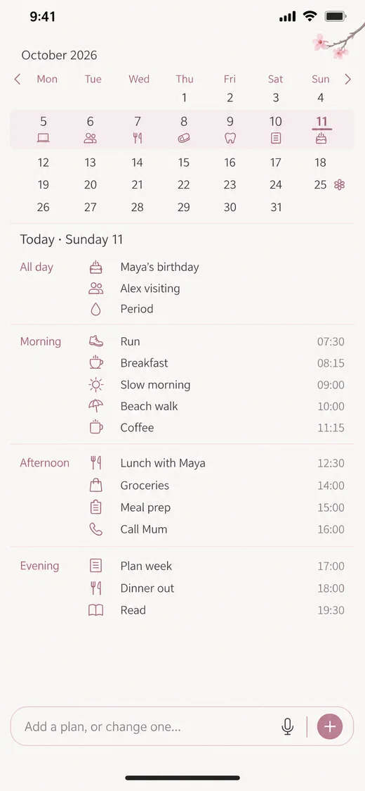 一週間をひと目で — iPhone